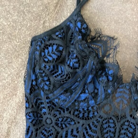 SKIVVIES by For Love & Lemons Penelope Underwire Bra Navy Black - Picture 4 of 9
